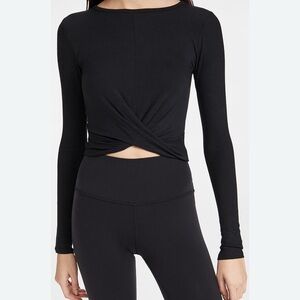Alo Yoga Black Cover Long Sleeve Top, Size Small
